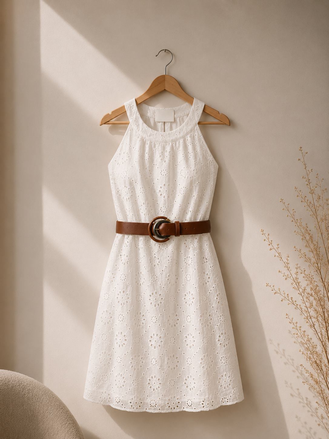 Ref A16: Robe blanche broderie anglaise – Taille S