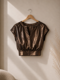 Ref A22: Top Chok Late Paris métallisé bronze – Taille M/L