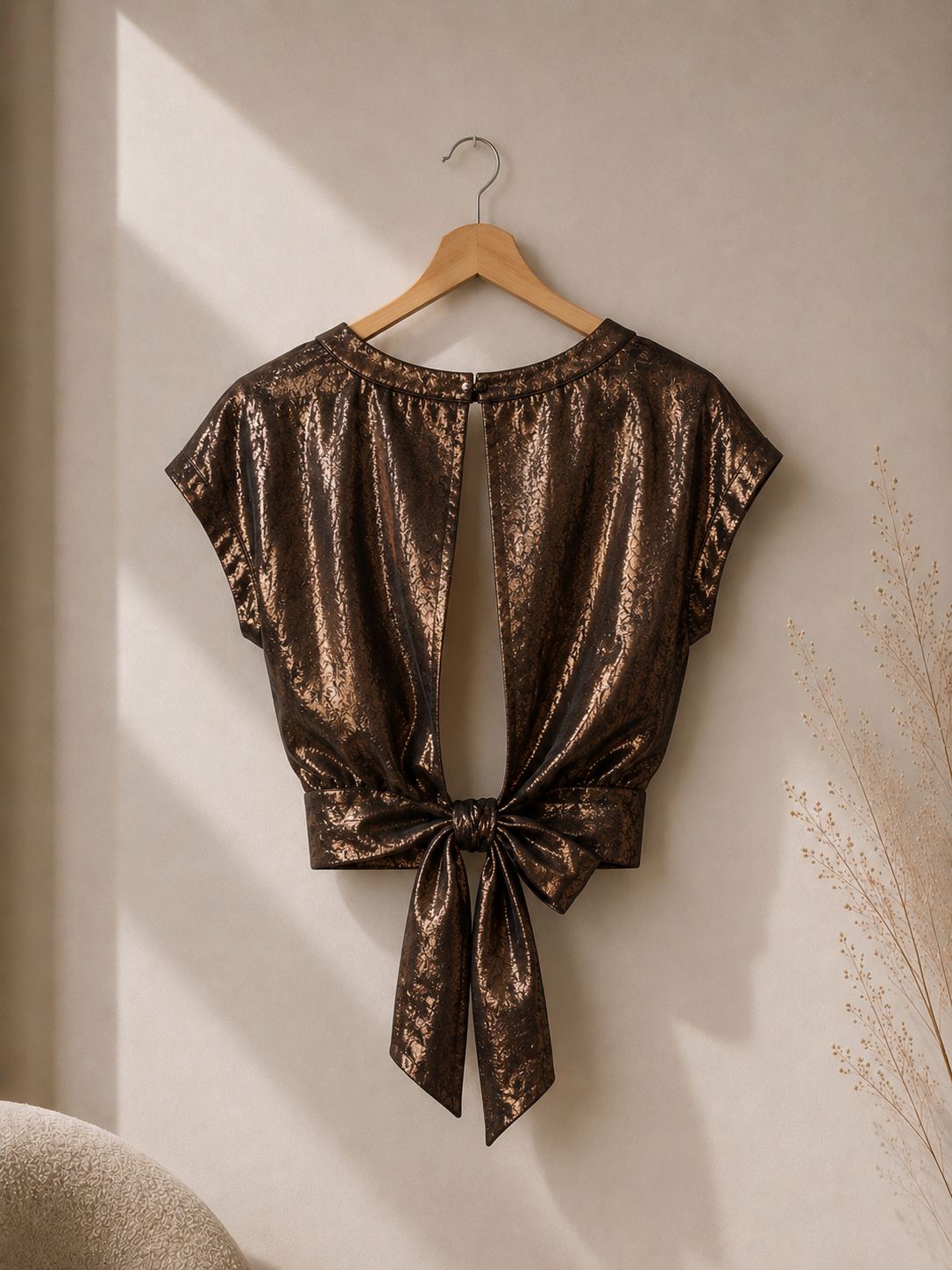 Ref A22: Top Chok Late Paris métallisé bronze – Taille M/L