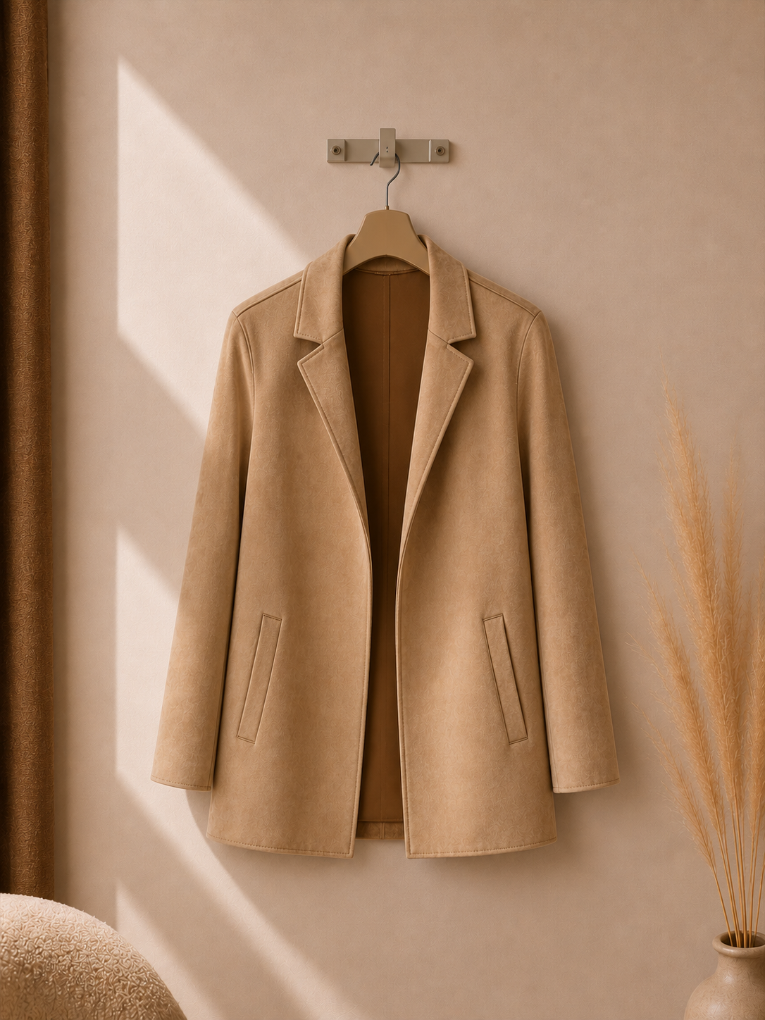 Ref A11: Veste Noisy May effet daim / suédine beige – Taille XS