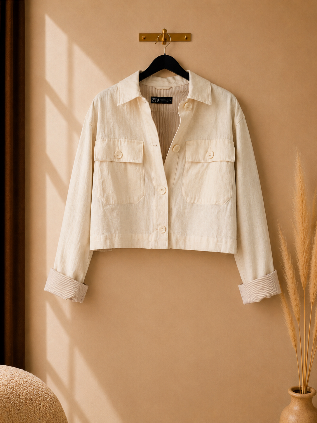 Ref A20: Veste courte Zara écrue – Taille XS