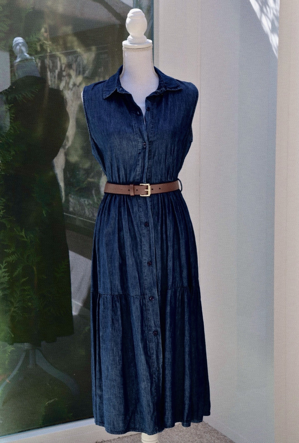 A05 – Robe chemise Maison Hausmann en denim bleu – Taille S – Seconde main