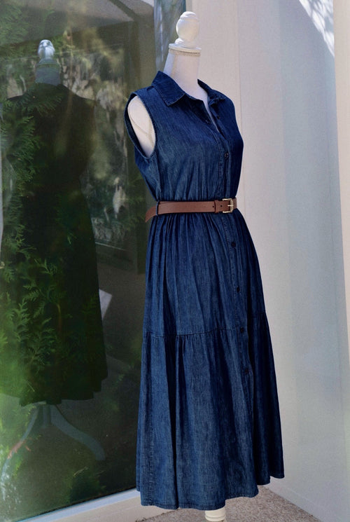 A05 – Robe chemise Maison Hausmann en denim bleu – Taille S – Seconde main