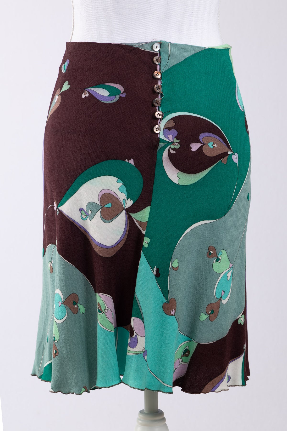 A57 – Jupe Emilio Pucci imprimée multicolore – Taille 38 FR – Seconde main