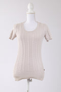A17 – Pull Burberry écru en maille torsadée – Taille XS – Seconde main