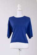 A34 – Pull Mango bleu électrique à manches courtes – Taille M – Seconde main