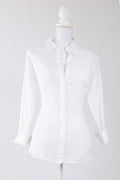 A13 – Chemise Essentiel Antwerp blanche à broderies florales – Taille 36 / S – Seconde main