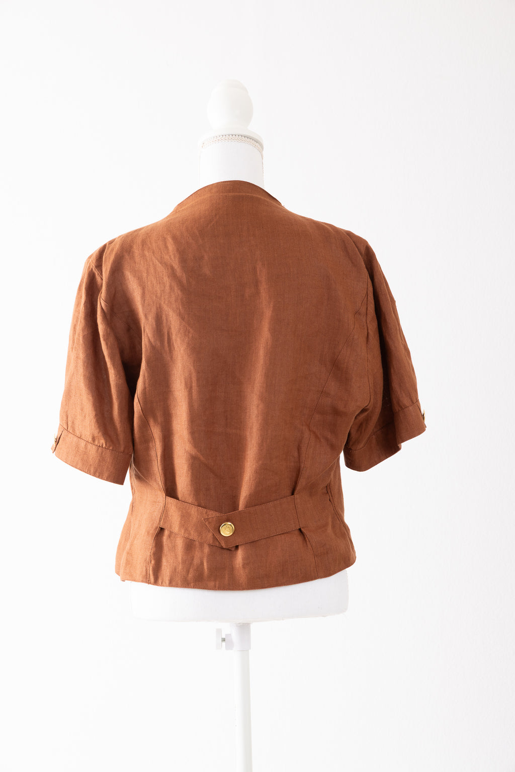 A27 – Veste Fritz Quadra cognac effet daim vintage – Taille M – Seconde main