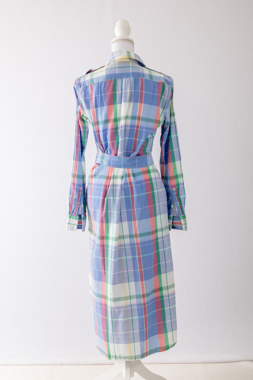 A50 – Robe chemise longue Polo Ralph Lauren Authentic Indian Madras – Taille US 6 / FR 38 – Seconde main