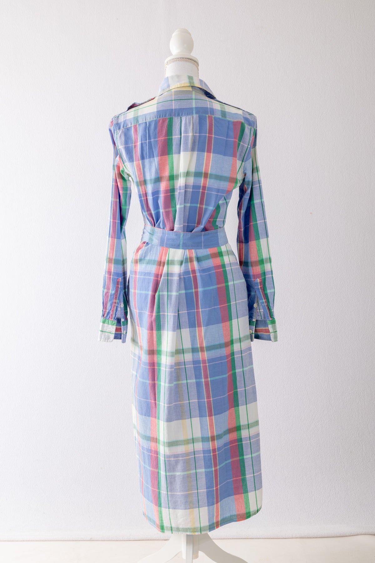 A50 – Robe chemise longue Polo Ralph Lauren Authentic Indian Madras – Taille US 6 / FR 38 – Seconde main